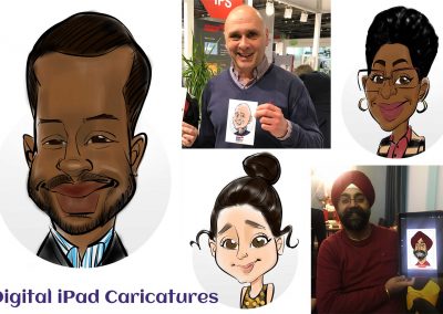 wedding ipad caricaturists