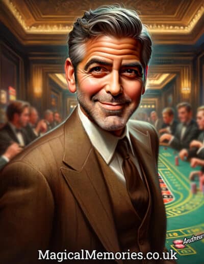 Goerge Clooney Caricature Oceans 11
