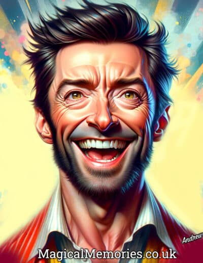Hugh Jackman Greatest Showman Caricature