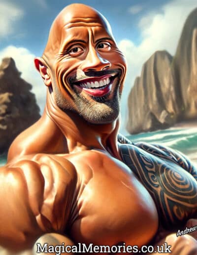 The Rock Dwane Johnson Caricature