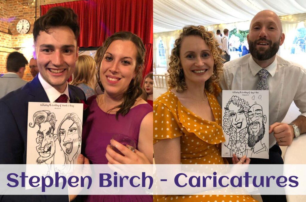 Stephen Birch, wedding caricaturist, digital iPad caricatures
