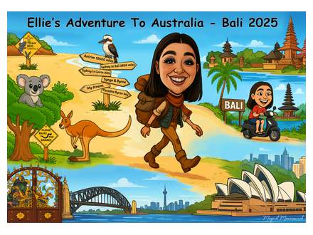 Adventure caricature gift from photos
