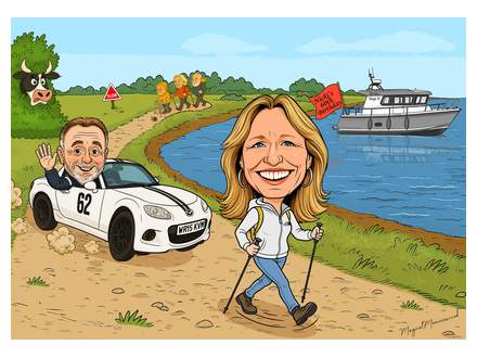 Car and boat caricature from photos