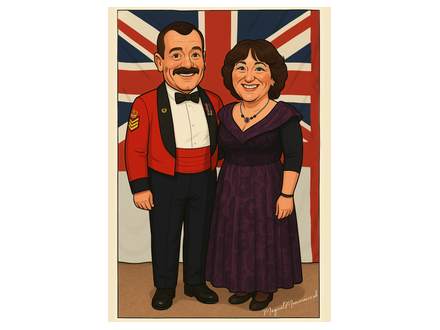 Couple caricature gift from wedding photos