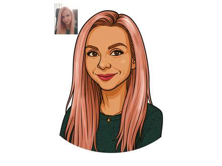 Finished head and shoulders caricature gift