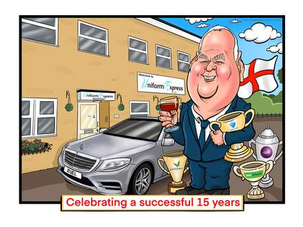 Retirement caricature present from photo
