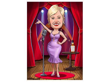 Singer birthday caricature from photo
