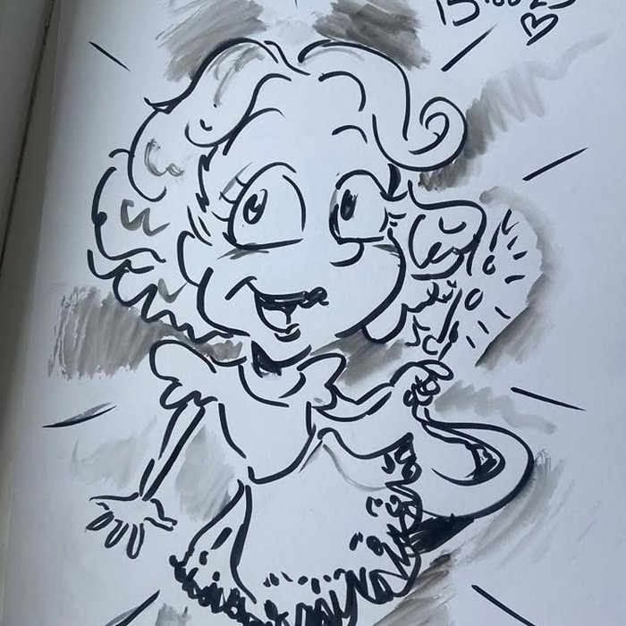 Live caricature drawn at an event