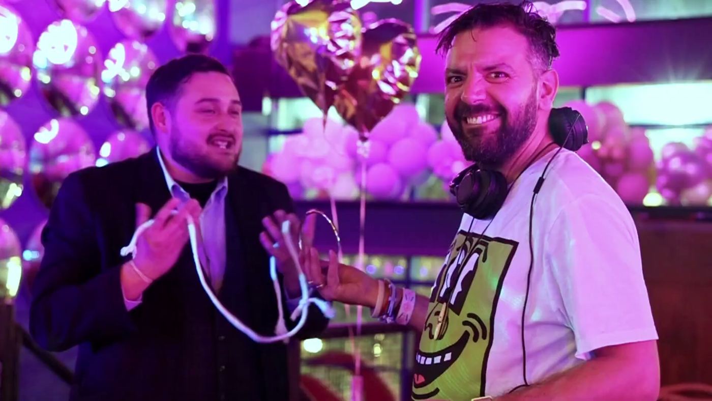 D.S. Magic performing at an evening party