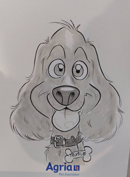 Easel Caricatures dog caricature example 1