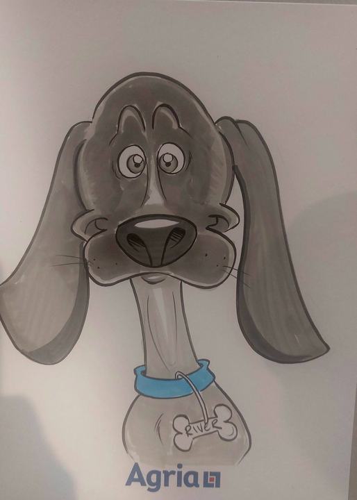 Easel Caricatures dog caricature example 3