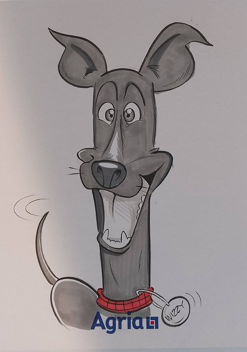 Easel Caricatures dog caricature example 5