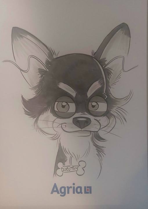 Easel Caricatures dog caricature example 7