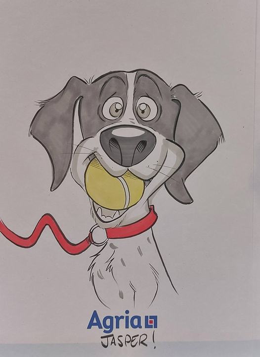 Easel Caricatures dog caricature example 9