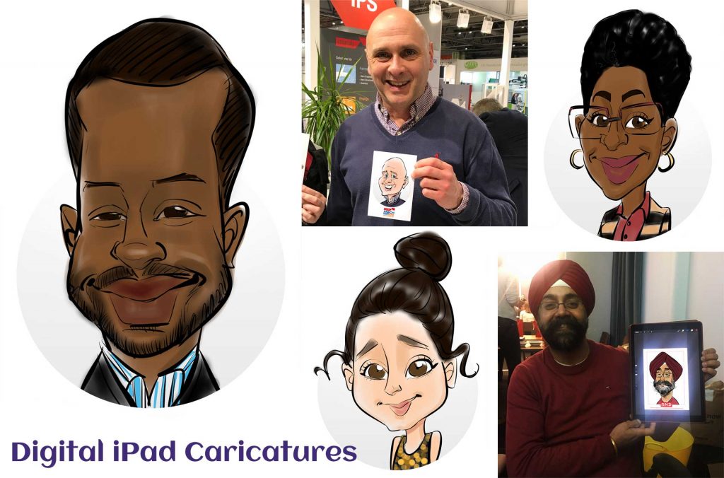 wedding ipad caricaturists