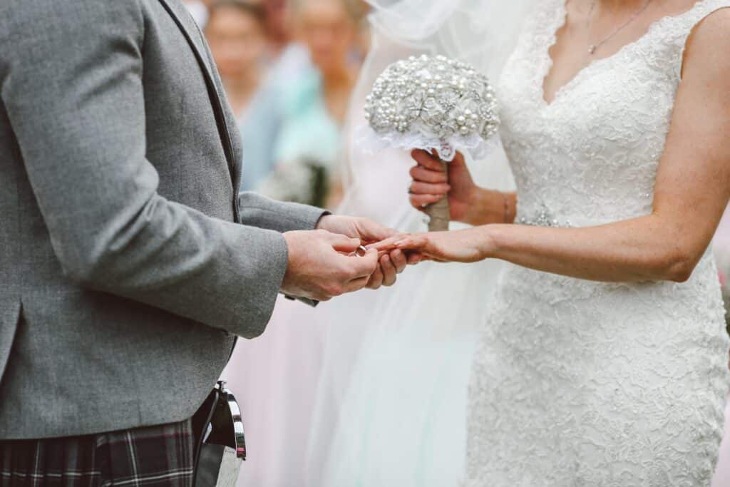 exchanging vows and rings