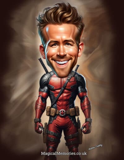 Ryan Reynolds Deadpool Caricature